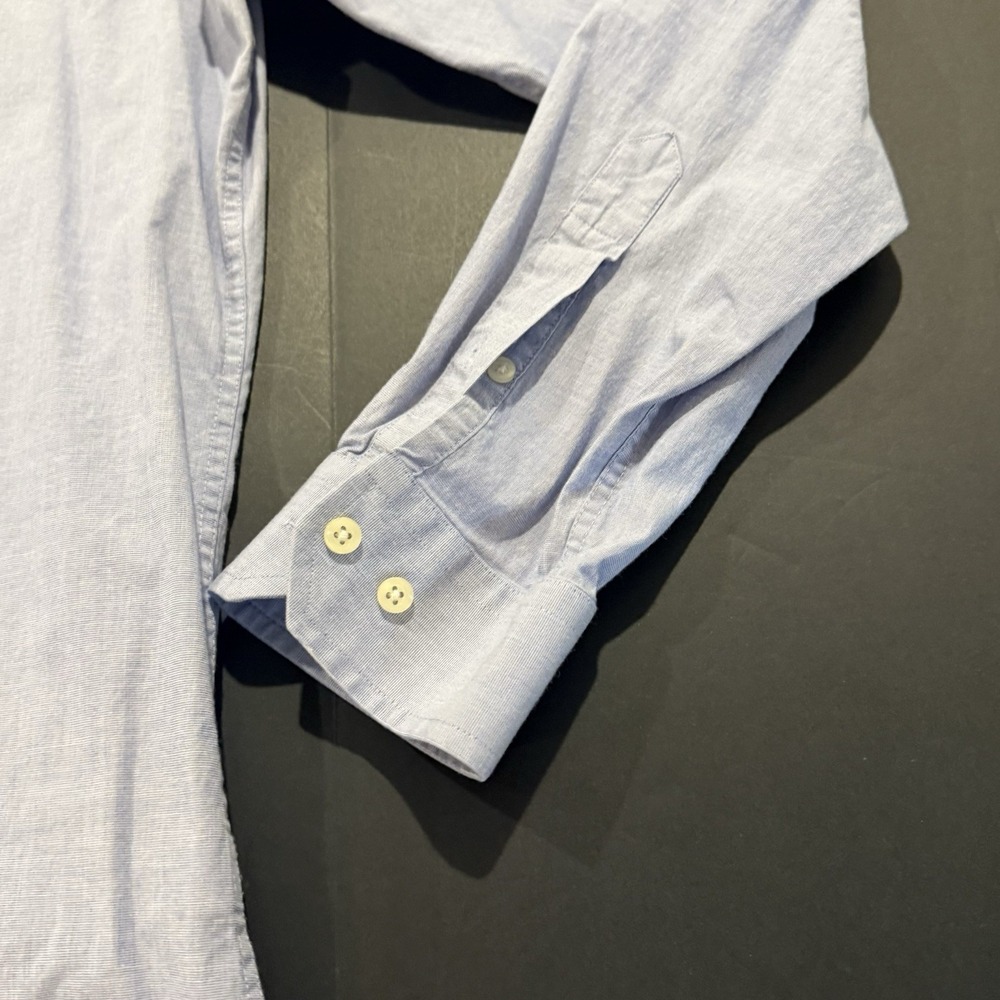 Saks Fifth Avenue 17-34/35 Men's Long Sleeve Dress Shirt Blue - Picture 4 of 6